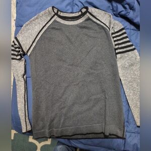 prAna Breathe Womens Medium Wool Blend Knit Striped Color Block Crewneck Sweater